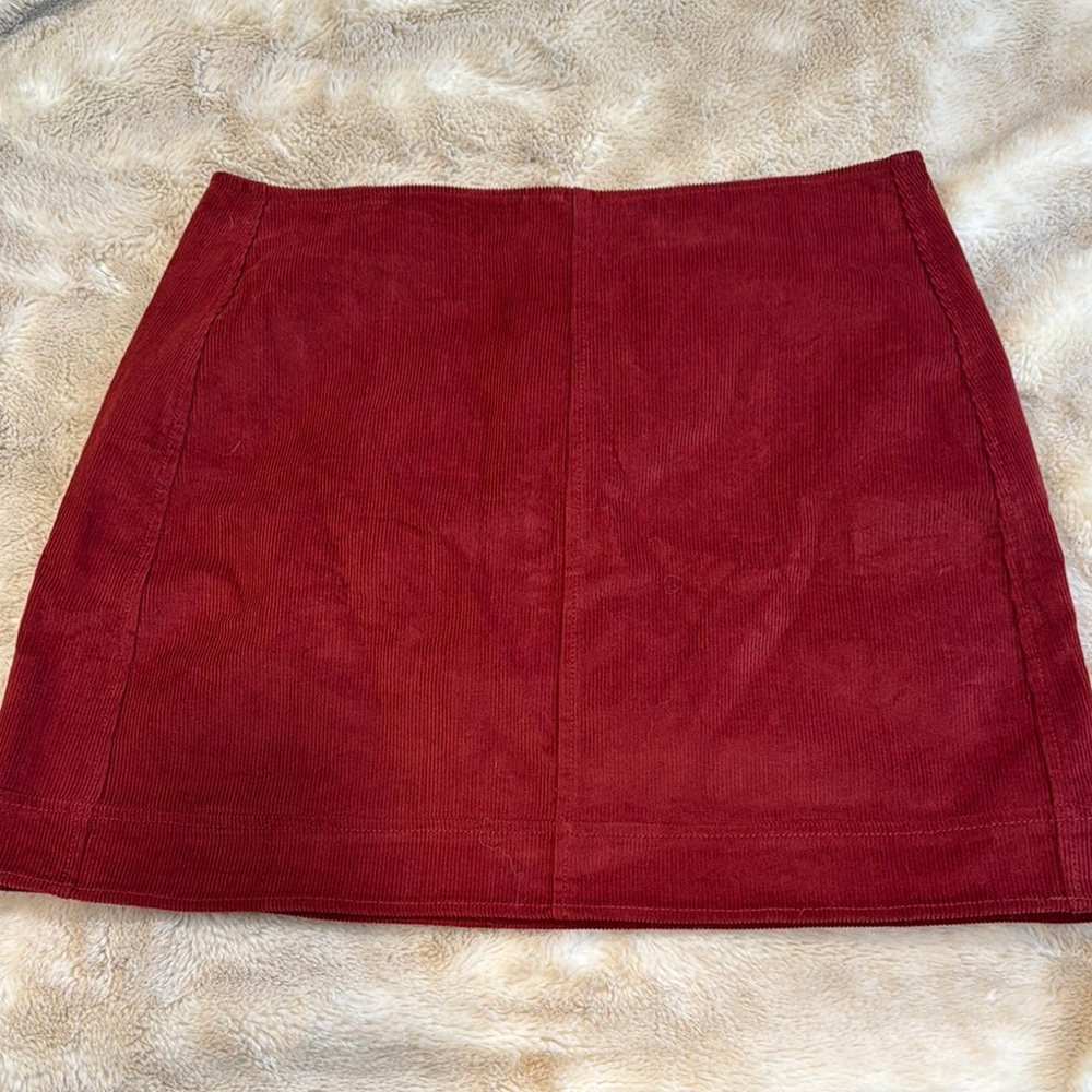 NWT BR Dark Red Corduroy Mini Skirt
